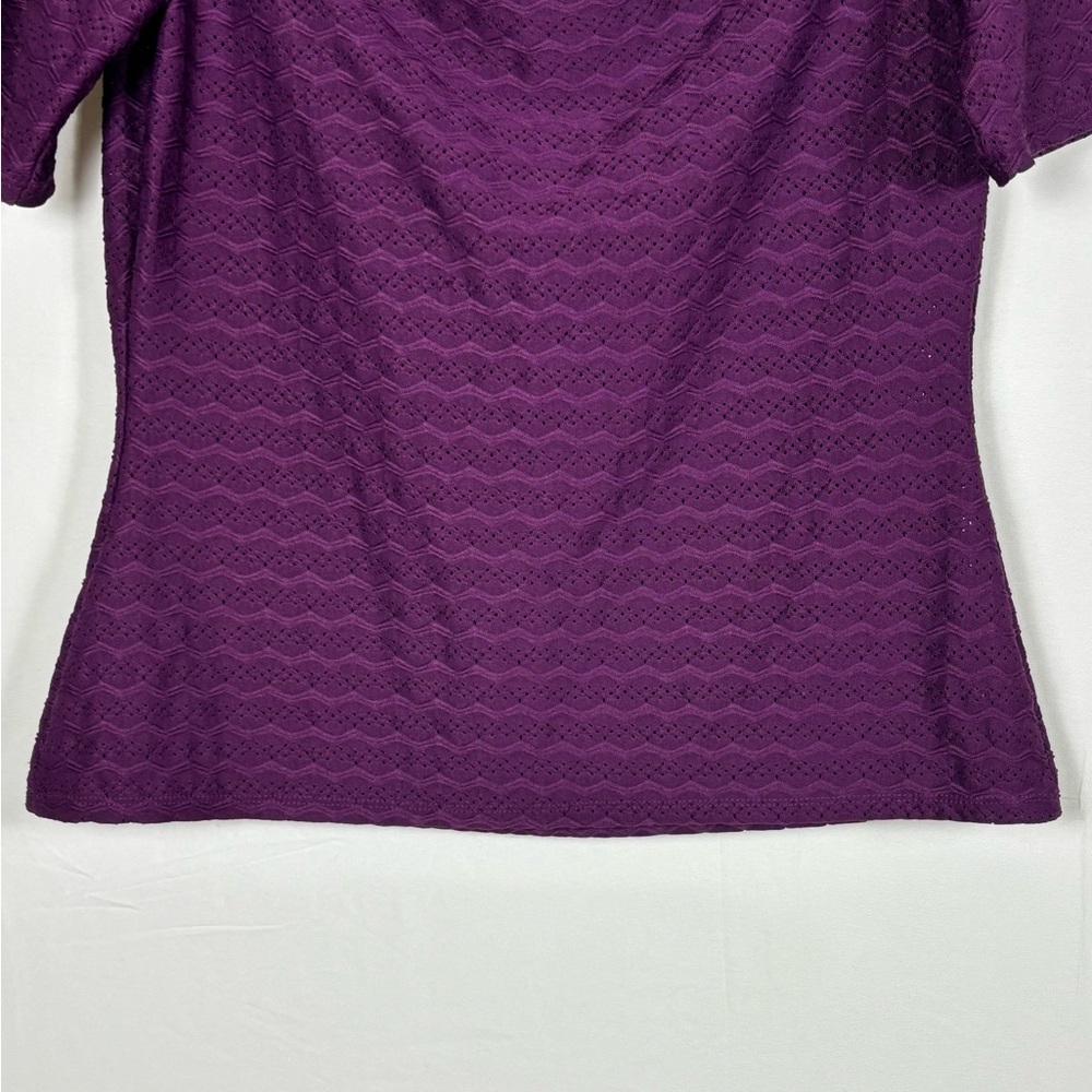 Guess Cropped Top Textured Magenta Purple- XL - Picture 8 of 9